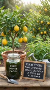 Purin d&rsquo;ortie pour citronnier : dosage, utilisation et effets sur la croissance